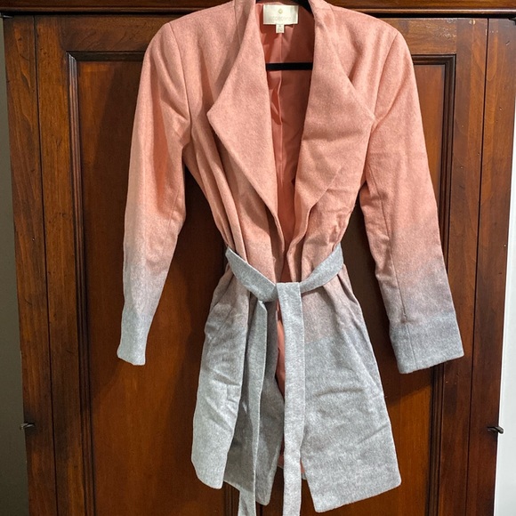 Pink and grey ombré tie waist coat